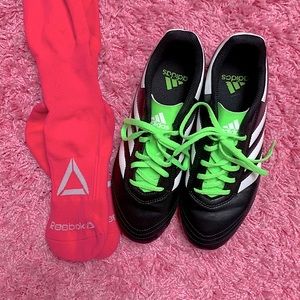 Adidas Soccer Cleats + Reebok Socks